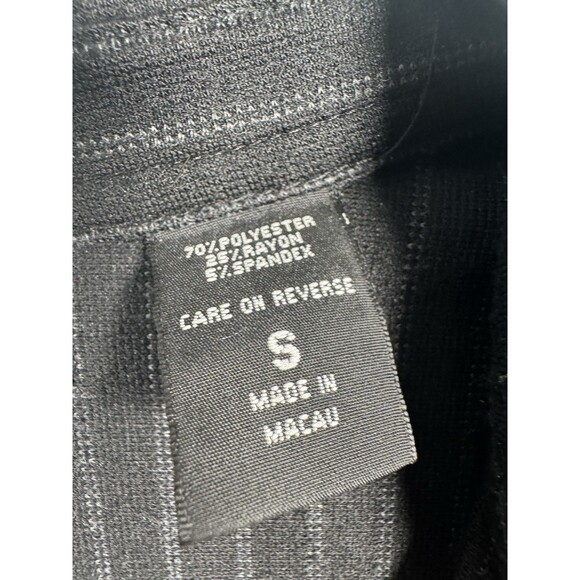 New York Company Women Small Black Striped Button Up Side Slit Dress - Picture 5 of 13